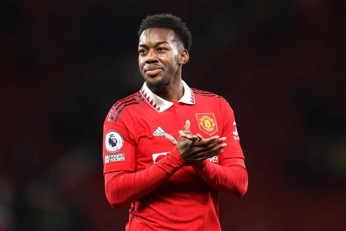 Anthony Elanga at Old Trafford in Manchester, England. Anthony Elanga at Old Trafford in Manchester, England.