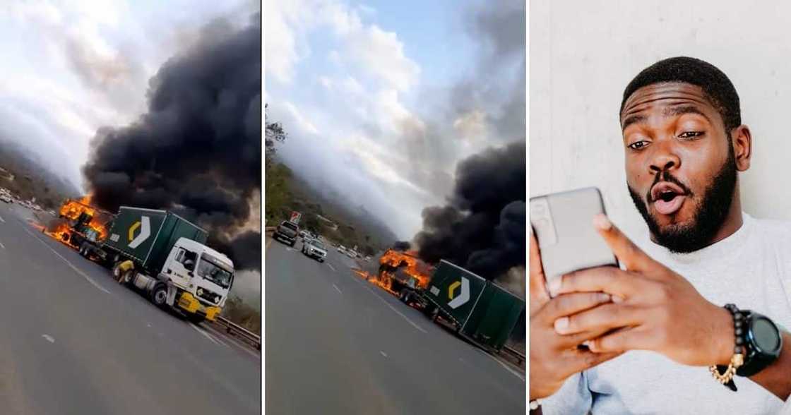 Truck Driver, Trailer, Fire, Video, South Africa Truck Driver, Trailer, Fire, Video, South Africa