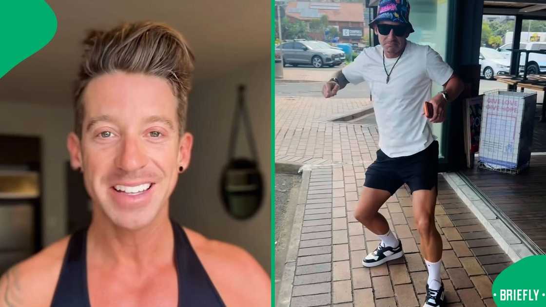 A man danced outside a restaurant, showcasing his Dezemba dance vibes.