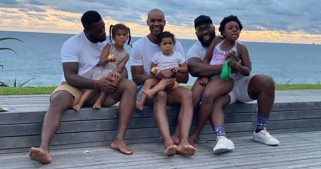 Siya, JP and Tendai pose with their daughters, "We are ready for ya’ll!"