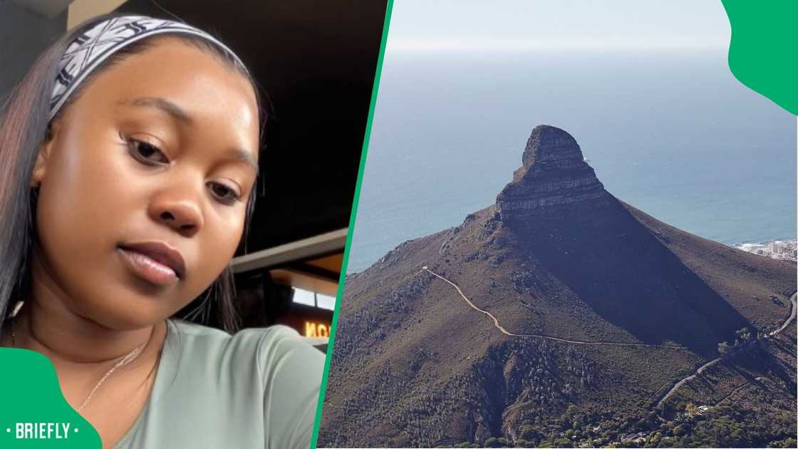 A woman hiked Lion's Head.