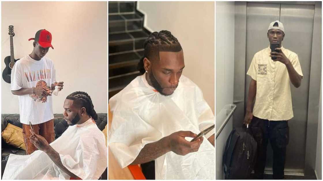 Burna Boy looks good with the haircut.