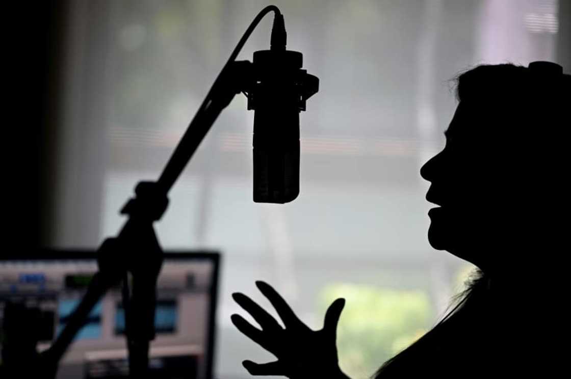 Dessiree Hernandez, president of the Mexican Association of Commercial Announcers, speaks at a recording studio in Mexico City Dessiree Hernandez, president of the Mexican Association of Commercial Announcers, speaks at a recording studio in Mexico City