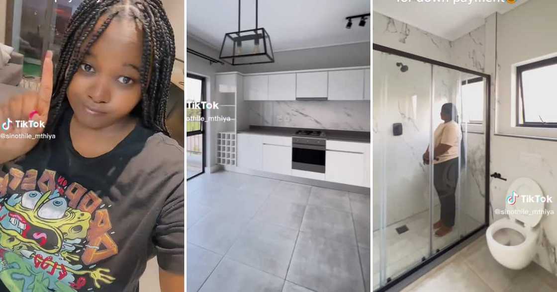 A young lady showed off her stylish home online A young lady showed off her stylish home online