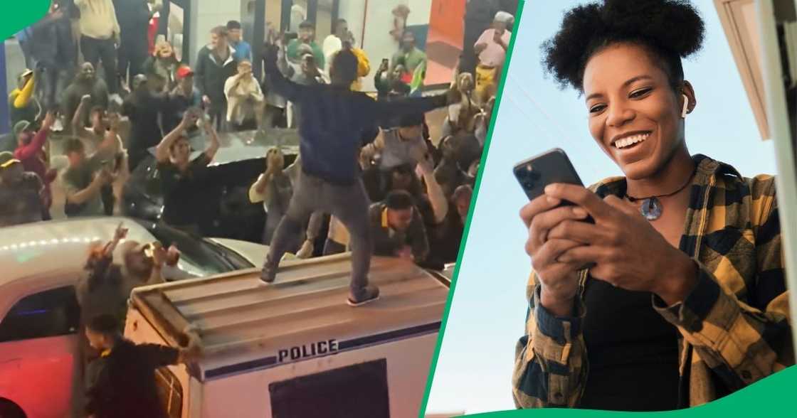 People in Cape Town were captured in a video celebrating Springboks win.