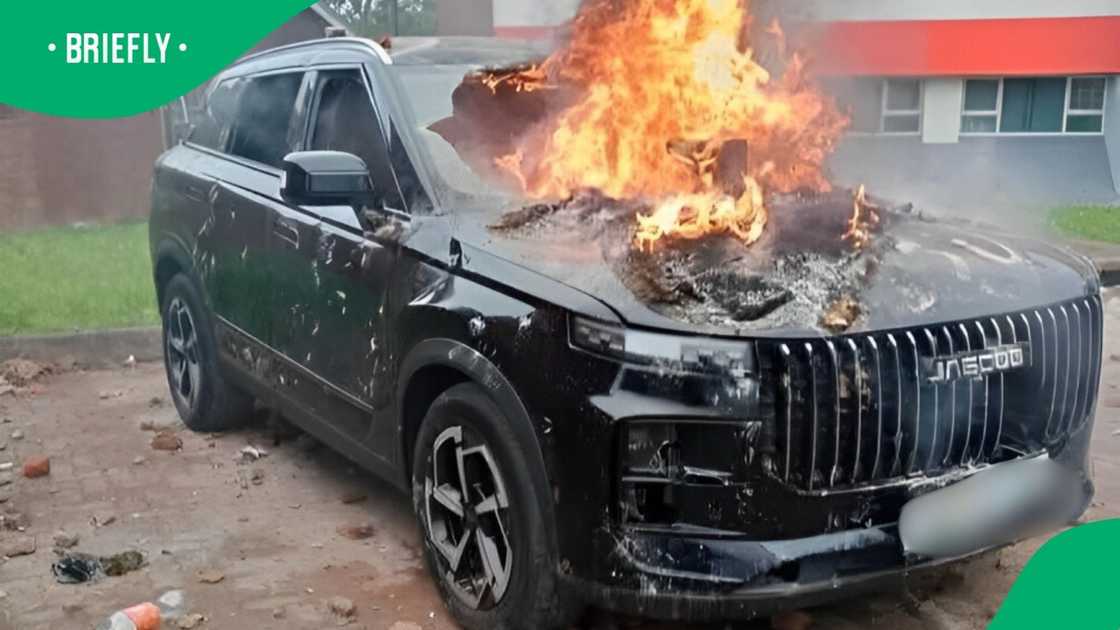 Students at the Walter Sisulu University protested on 15 April 2025 and burned one of the staff members' vehicle Students at the Walter Sisulu University protested on 15 April 2025 and burned one of the staff members' vehicle