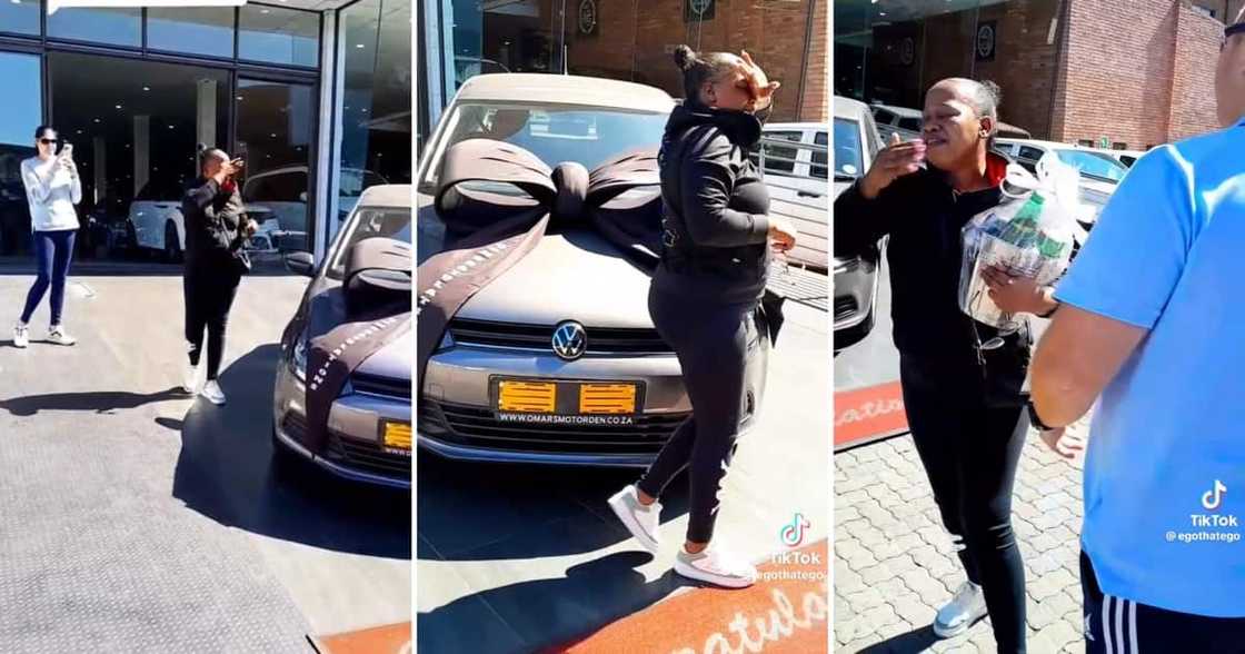 A SA woman got a brand new VW car from her boss A SA woman got a brand new VW car from her boss