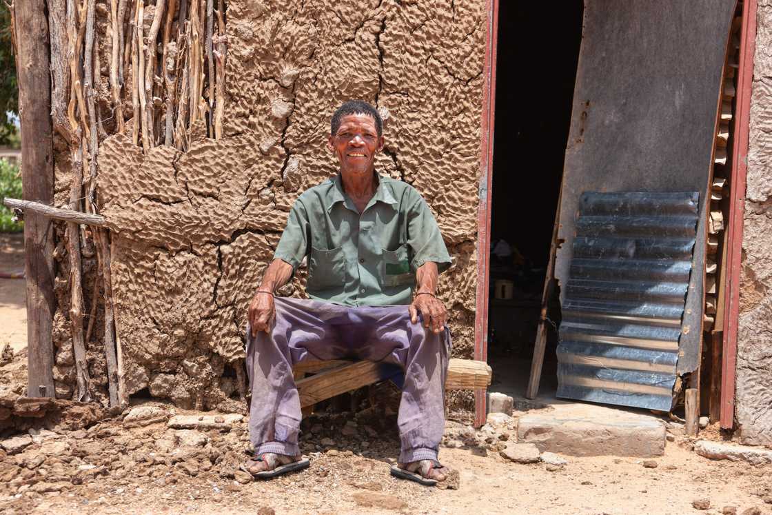 Khoisan man in Botswana. Khoisan man in Botswana.