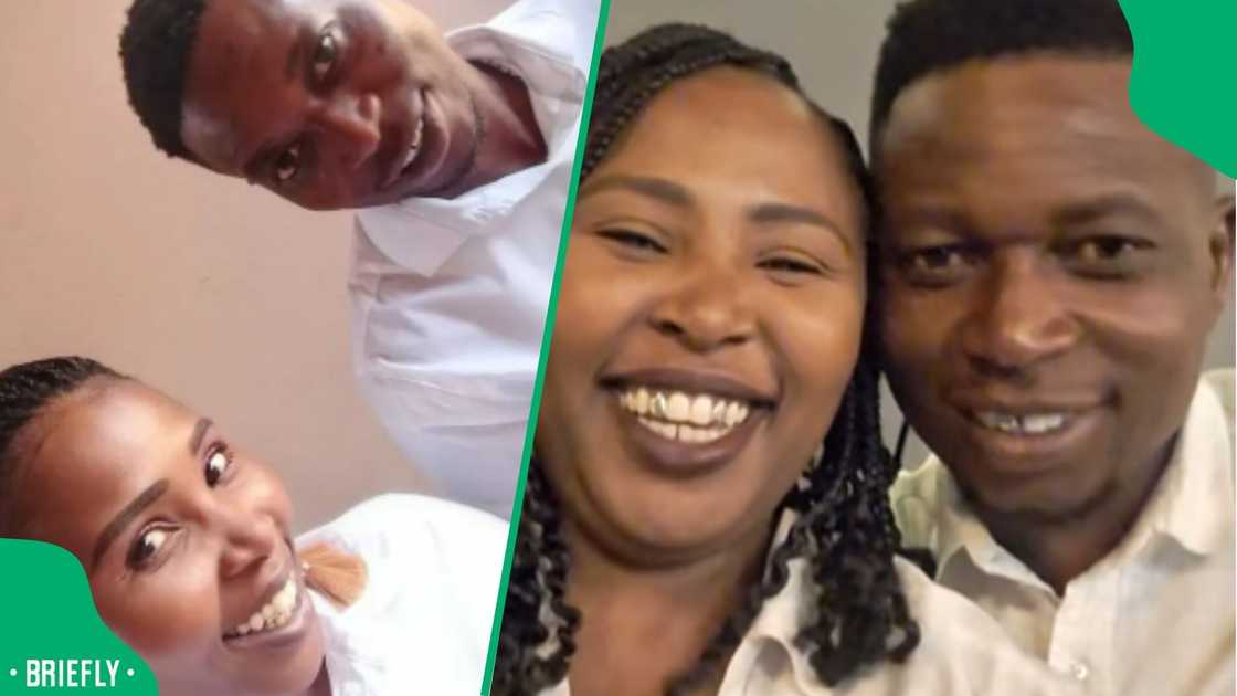 A newly married woman captured attention online while making pap for her husband in her gown