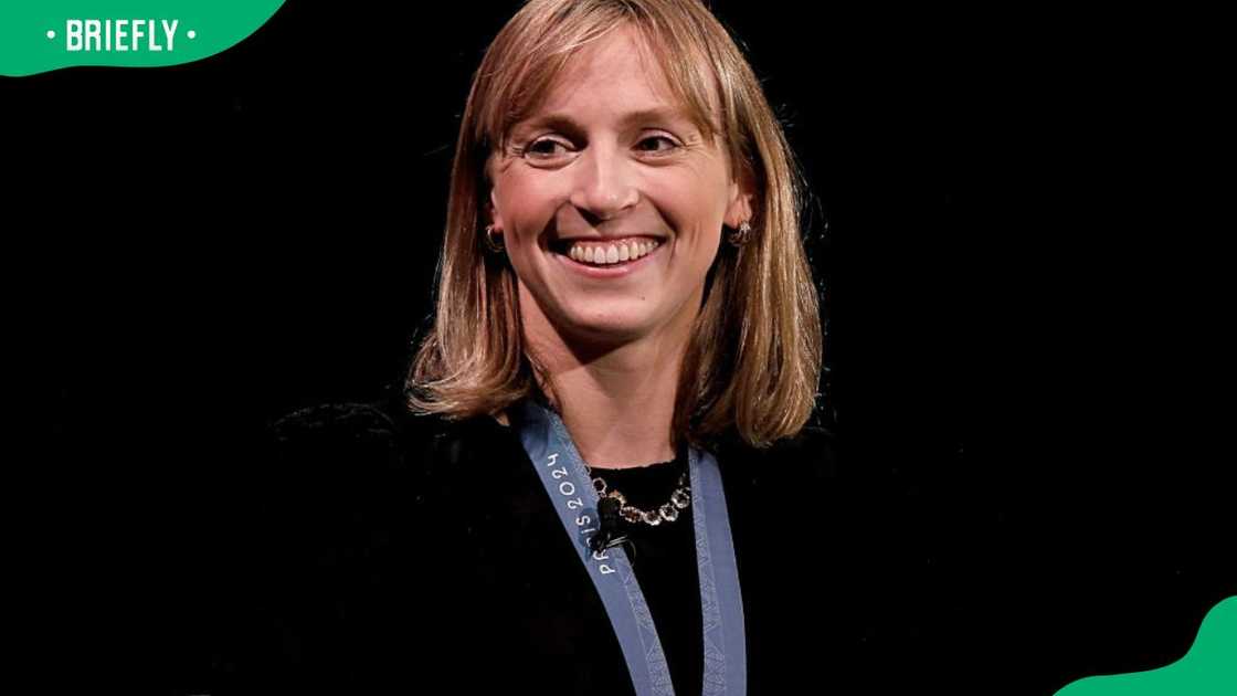 Katie Ledecky during a 2024 interview with Tony Dokoupil at 92NY Katie Ledecky during a 2024 interview with Tony Dokoupil at 92NY