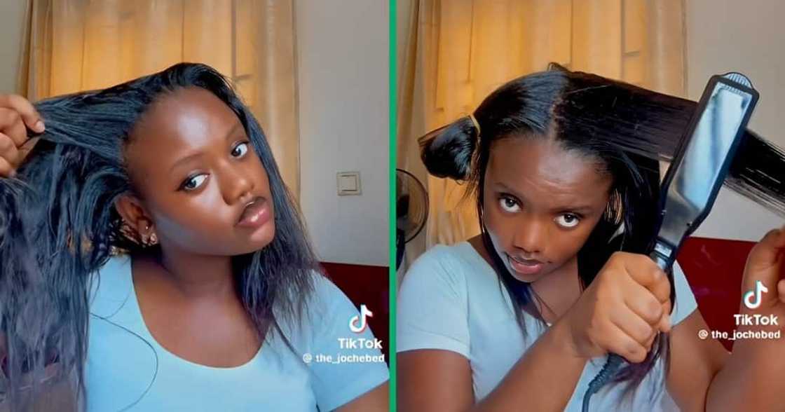 A content creator shared a haircare video on TikTok A content creator shared a haircare video on TikTok