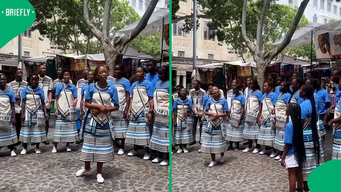 A Xhosa choir wowed Cape Town's Greenmarket Square with a soulful performance.