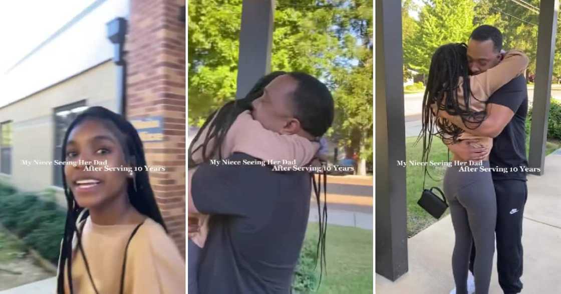 A dad returned from serving 10 years and reunited with his daughter. A dad returned from serving 10 years and reunited with his daughter.