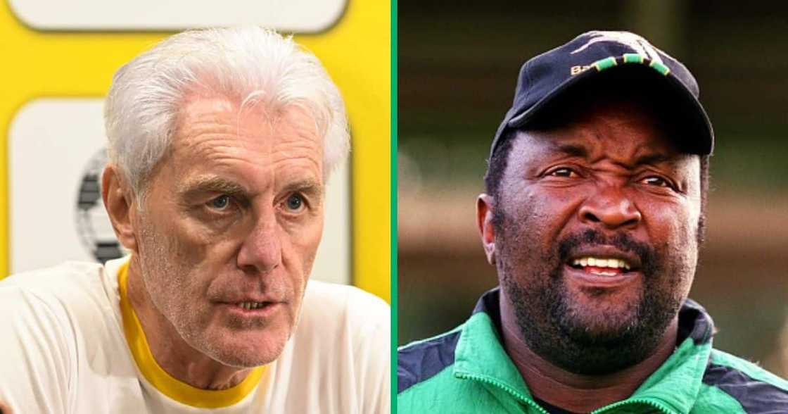 Bafana Bafana head coach Hugo Broos awarded Jomo Sono an Afcon bronze medal.