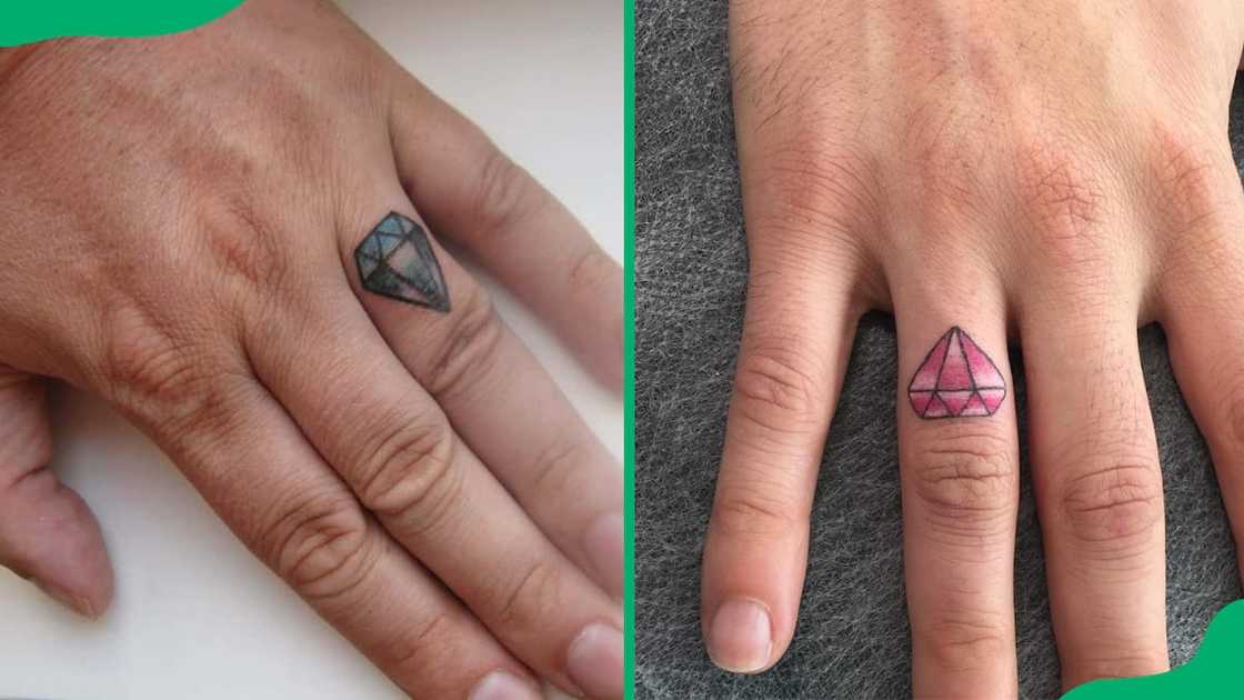 Diamond finger tattoo Diamond finger tattoo
