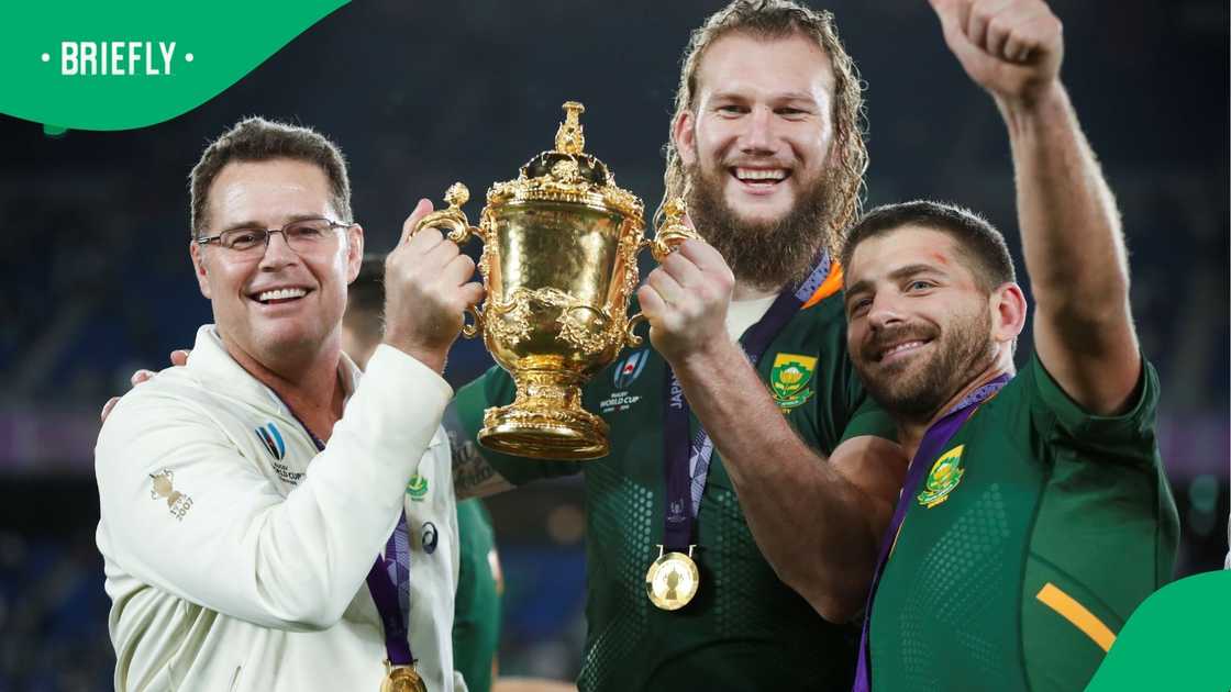 Rassie Erasmus, Webb Ellis Cup, RG Snyman, Willie le Roux, Rugby World Cup, England and South Africa.