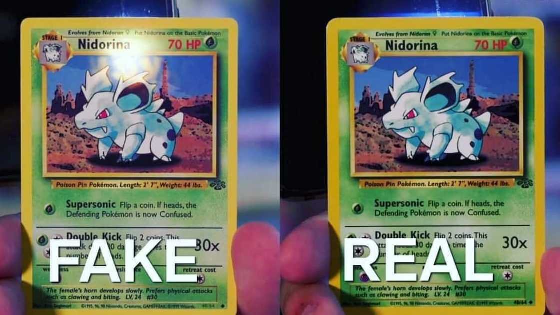 Real vs. fake Pokémon cards Real vs. fake Pokémon cards