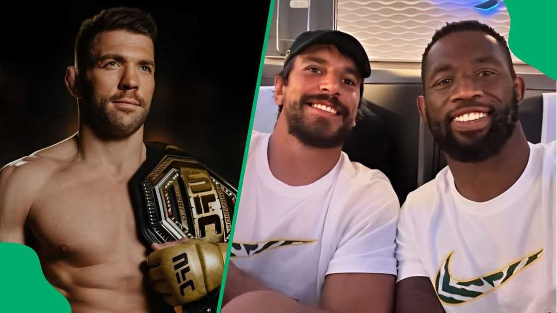 Dricus du Plessis matched cars with Siya Kolisi and Eben Etzebeth. Dricus du Plessis matched cars with Siya Kolisi and Eben Etzebeth.
