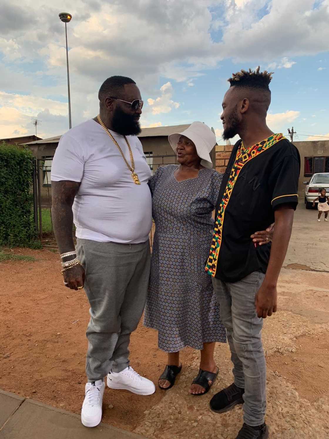 Kwesta's grandmother met Rick Ross.