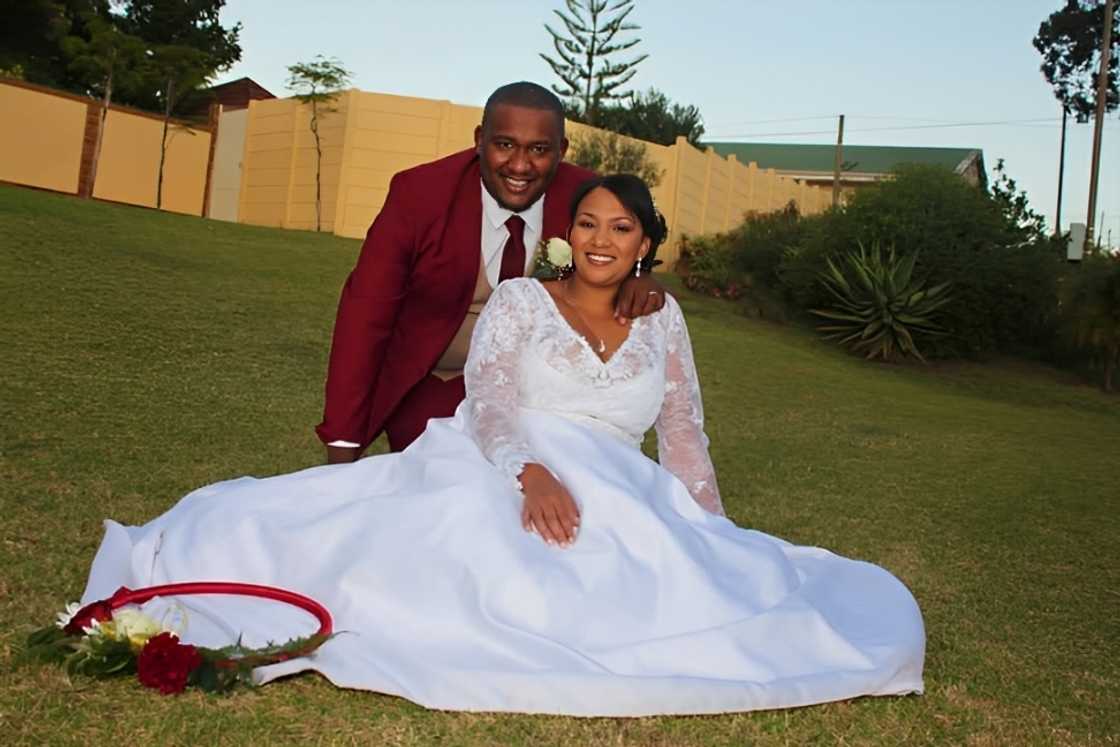 A couple on their wedding day.