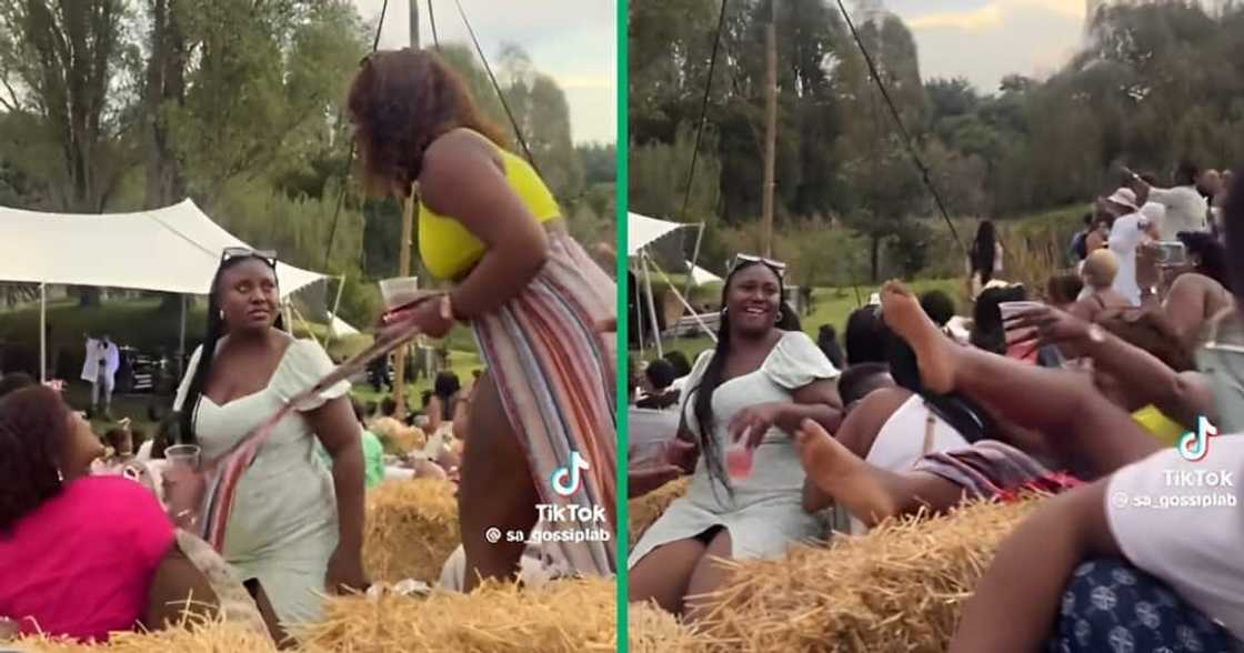 A group of friends tried to stop a woman from causing a scene A group of friends tried to stop a woman from causing a scene