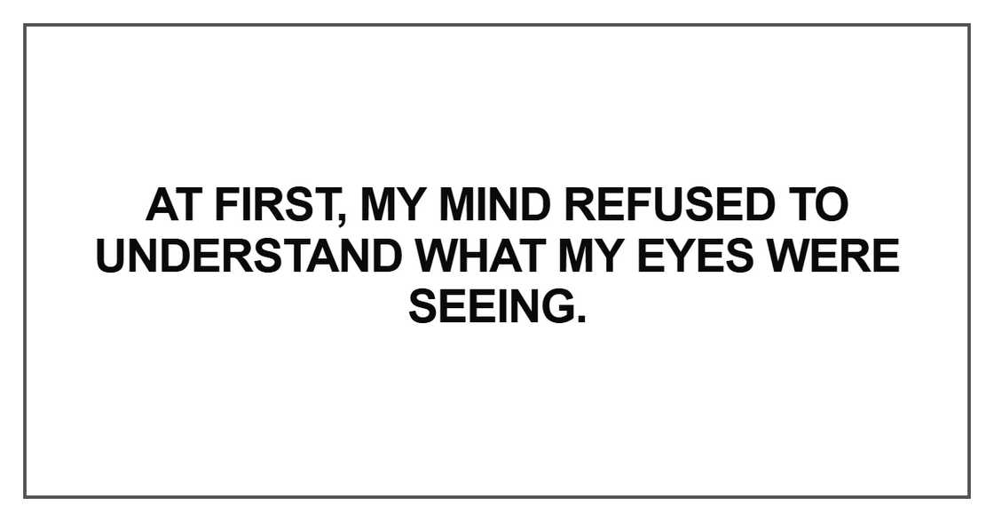 At first, my mind refused to understand At first, my mind refused to understand