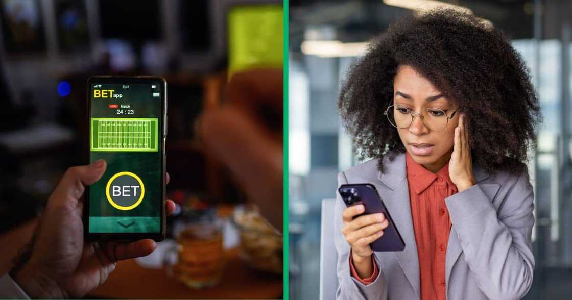 Woman shocked at gambling. Woman shocked at gambling.
