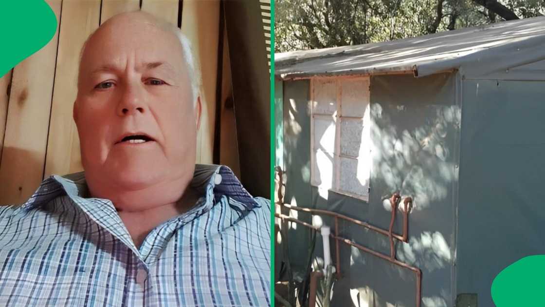 An unemployed white man showed the shack he stayed in. An unemployed white man showed the shack he stayed in.