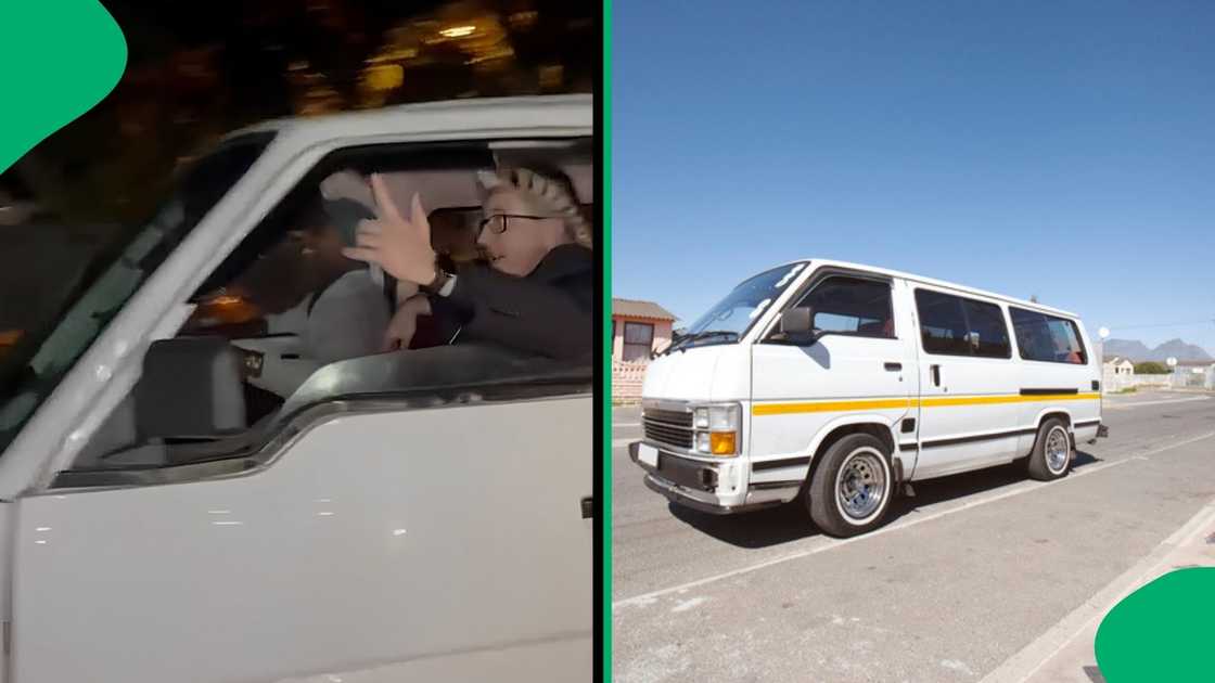 A TikTok video shows a student arriving in a taxi for his matric dance.