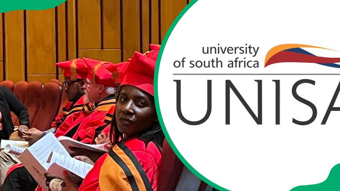 UNISA nursing graduates and official university logo UNISA nursing graduates and official university logo