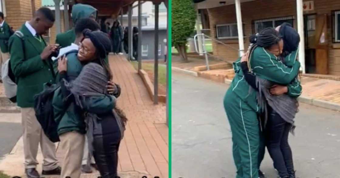 A teacher gave her high school pupils hugs before exams