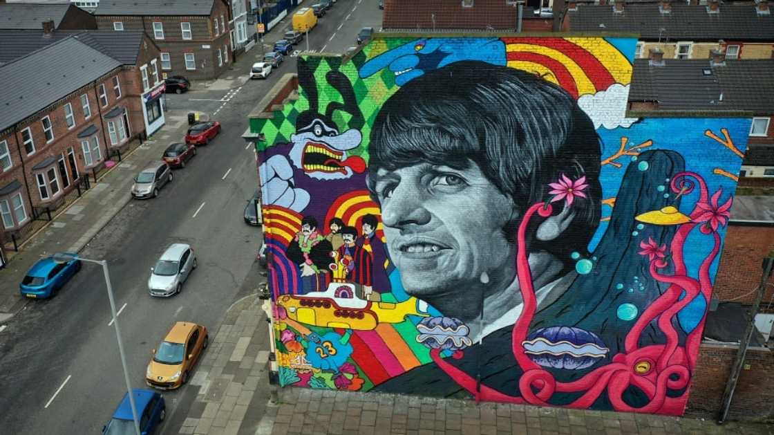 A mural featuring Ringo Starr painted by Liverpool artist John Culshaw on the facade of The Empress Pub in Toxteth, Liverpool, close to the childhood home of the former Beatles member childhood home A mural featuring Ringo Starr painted by Liverpool artist John Culshaw on the facade of The Empress Pub in Toxteth, Liverpool, close to the childhood home of the former Beatles member childhood home