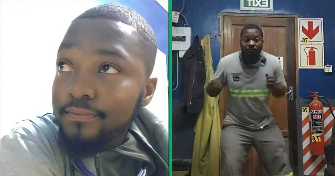 A TikTok video of a man showcasing his impressive dance moves. A TikTok video of a man showcasing his impressive dance moves.