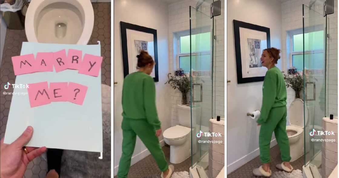 The unorthodox toilet proposal went viral. The unorthodox toilet proposal went viral.