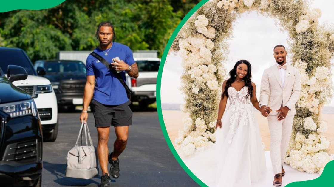 Jonathan Owens and his wife, Simone Biles