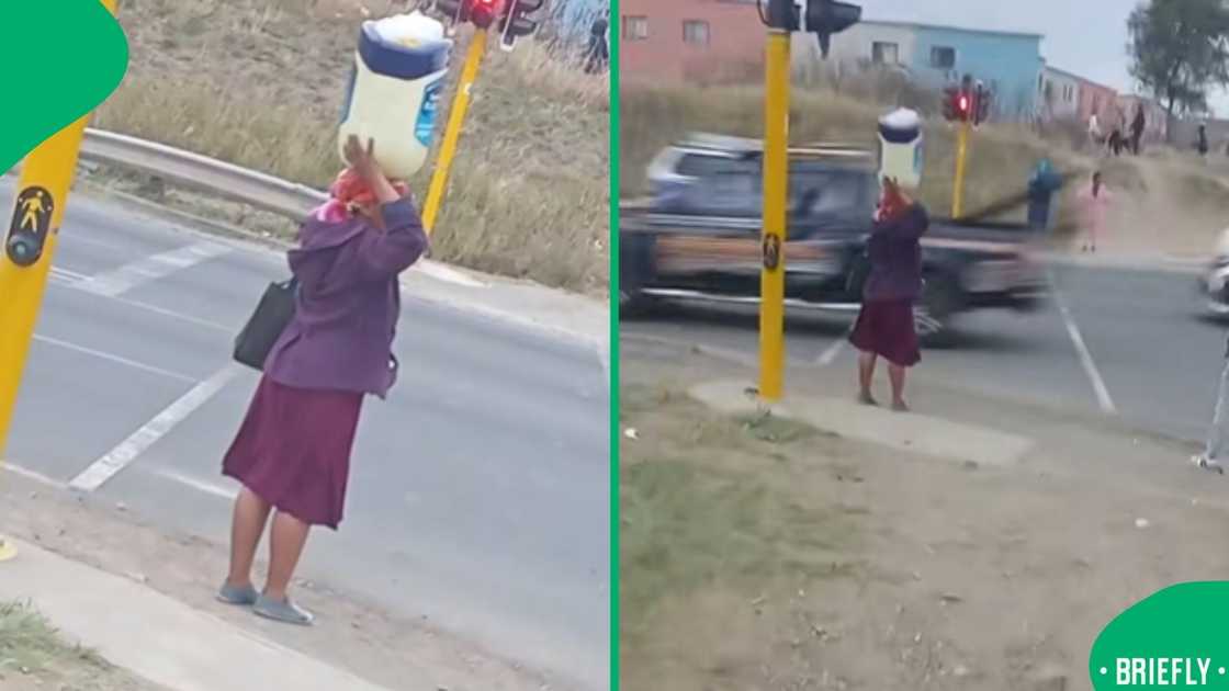 On TikTok, a video of a woman carrying an oversized Vaseline tub on her head gained viral attention, amusing many