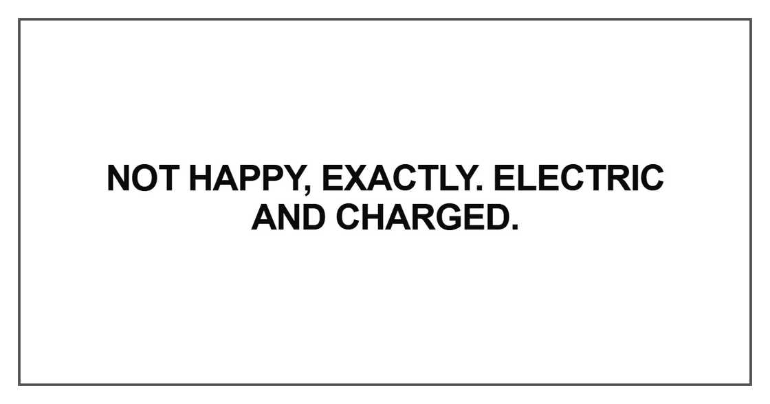 Not happy, exactly.