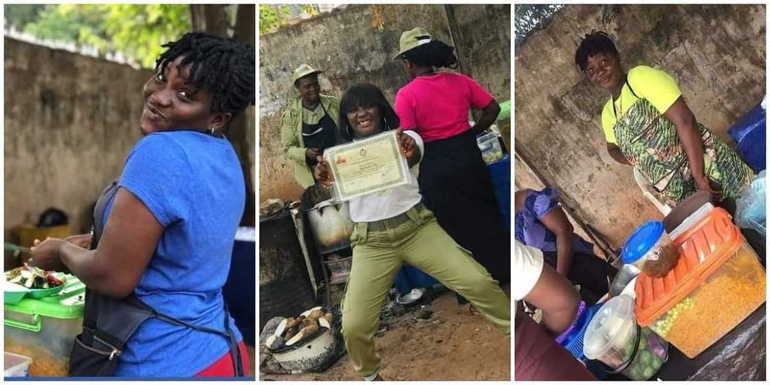 Nigerians react as female graduate becomes a food seller, showcases her African salad business with joy Nigerians react as female graduate becomes a food seller, showcases her African salad business with joy