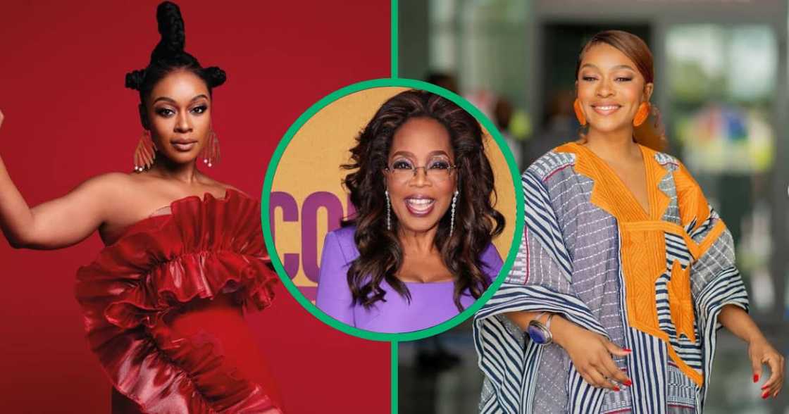 Nomzamo and Oprah shared a pic of them with the family on Christmas day Nomzamo and Oprah shared a pic of them with the family on Christmas day