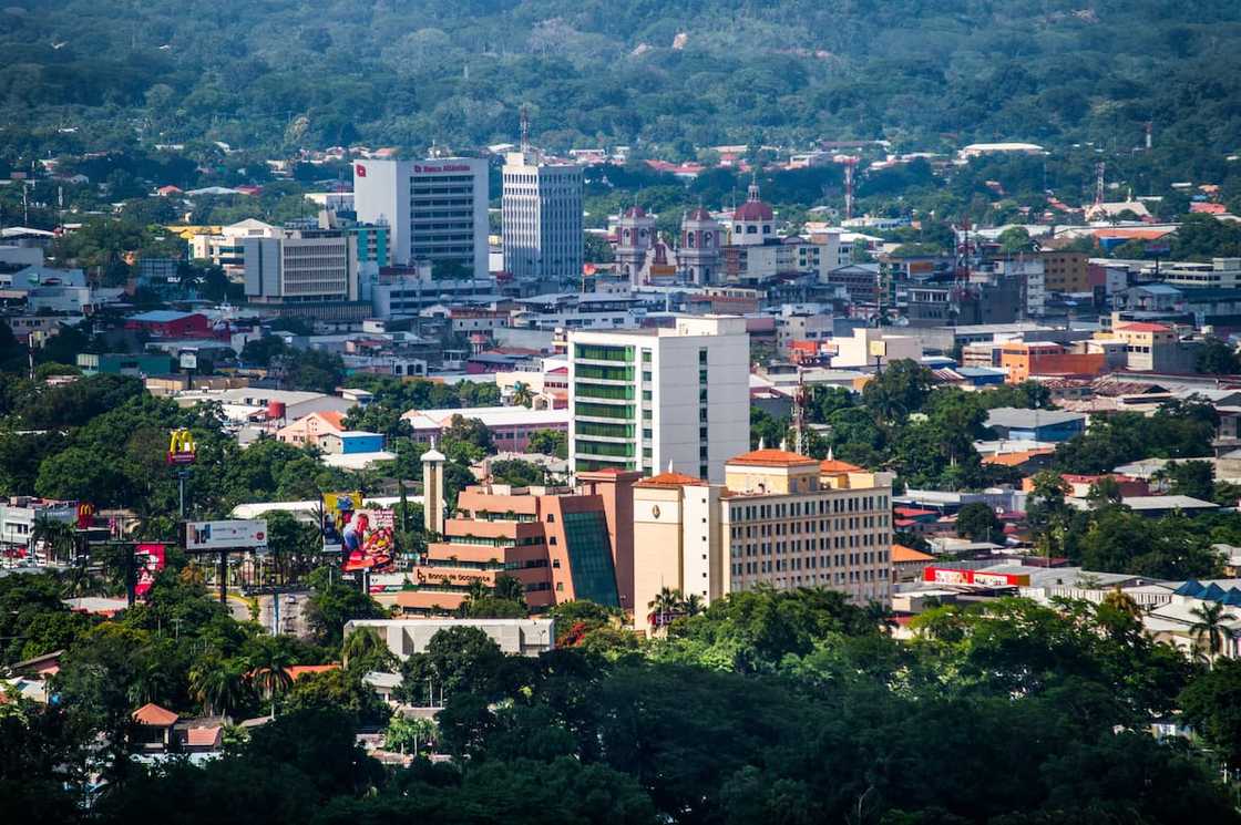 An aerial view of Distrito Central, Honduras An aerial view of Distrito Central, Honduras
