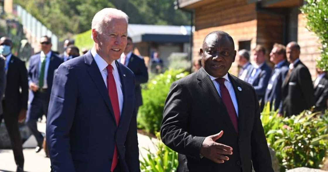US President Joe Biden and Cyril Ramaphosa US President Joe Biden and Cyril Ramaphosa