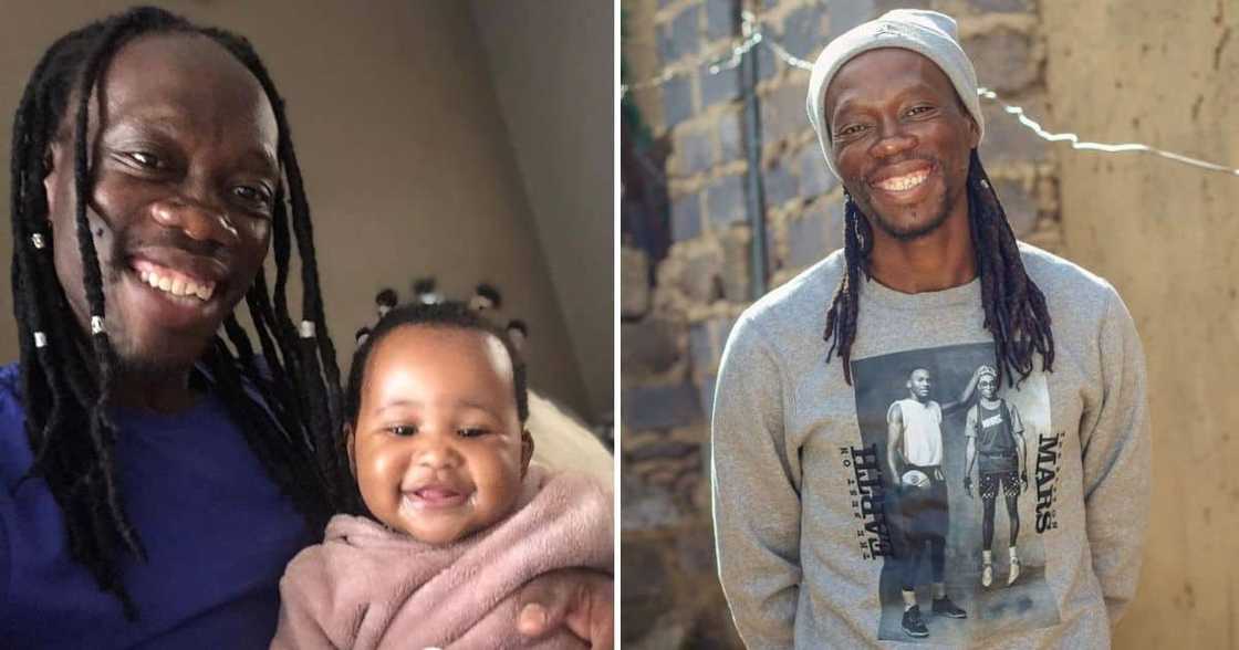 Reneilwe Letsholonyane has shared sweet pictures with his niece on her first birthday. image: @Reneilwe06/Instagram Reneilwe Letsholonyane has shared sweet pictures with his niece on her first birthday. image: @Reneilwe06/Instagram