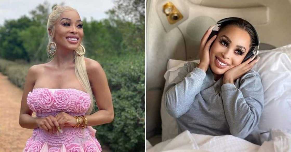 Khanyi Mbau has bleached her hands