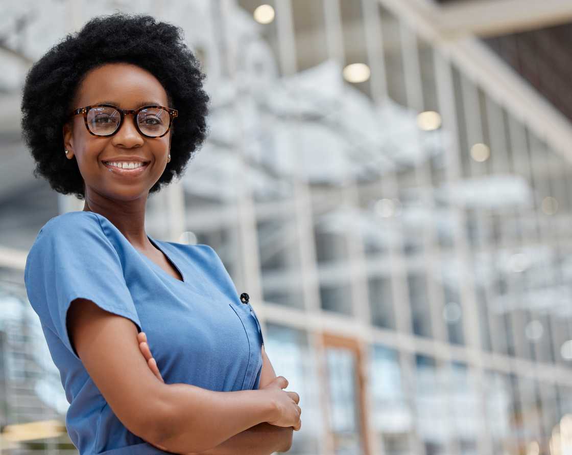 Portrait of a female nurse in hospital for medical