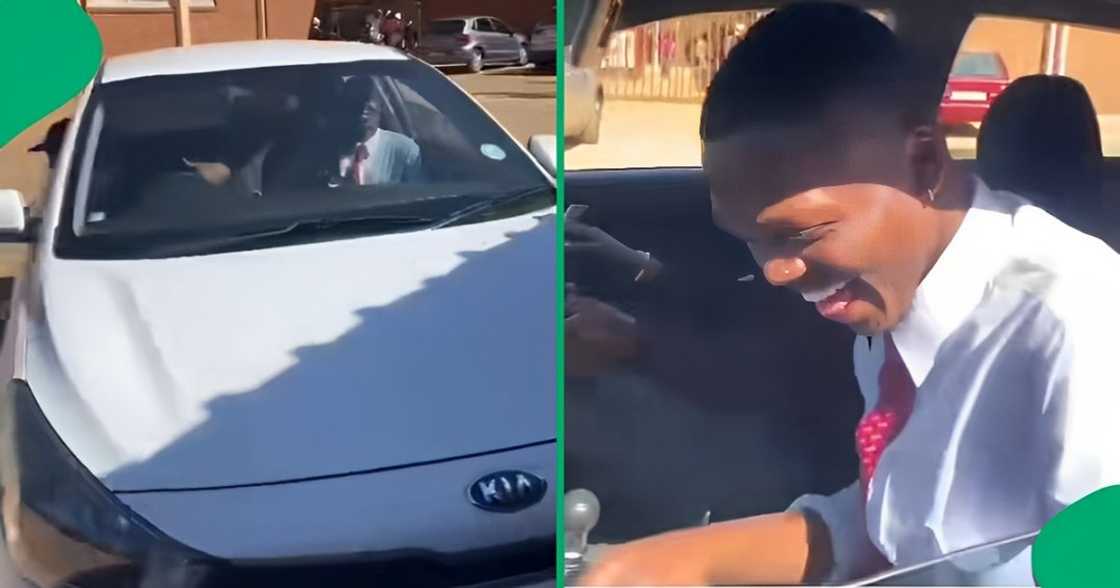 Learners enjoying a ride in their teacher's car Learners enjoying a ride in their teacher's car