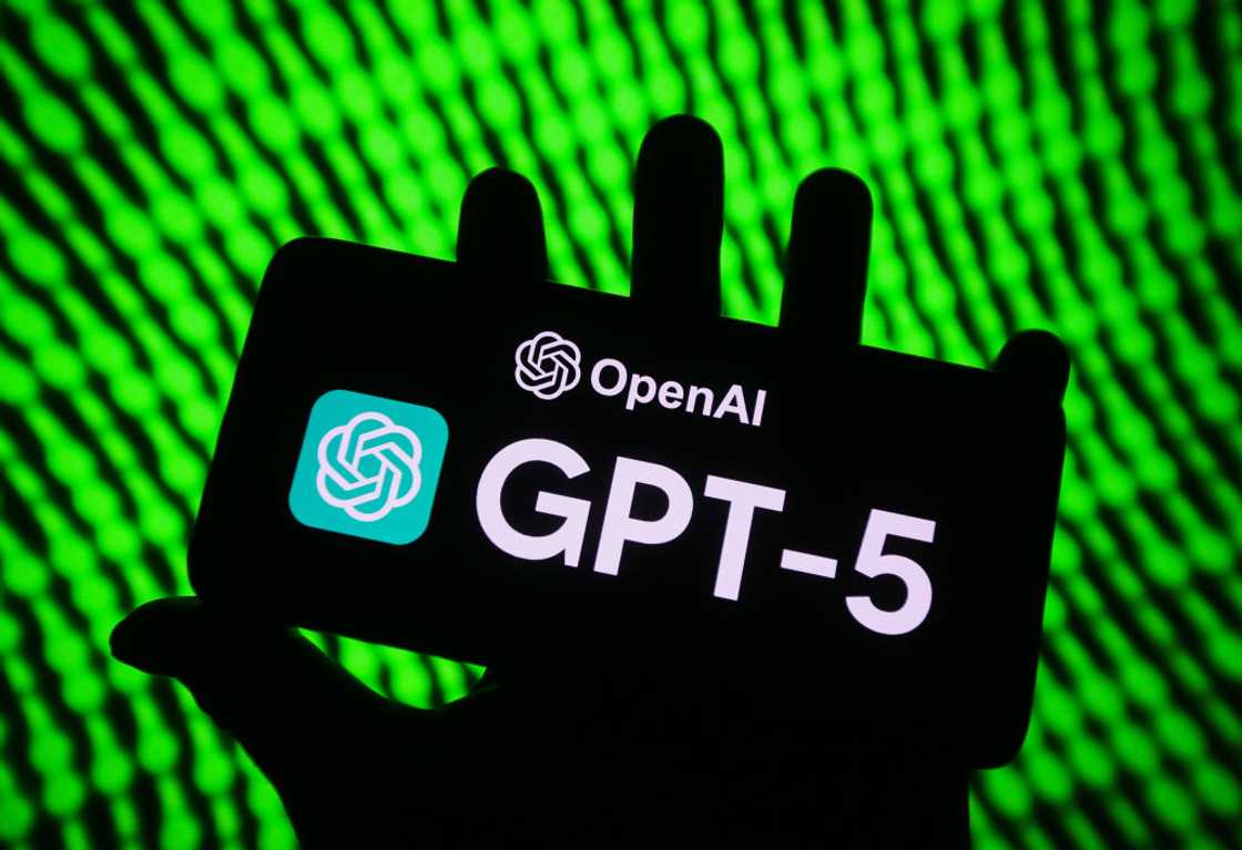 AI chat GPT-5 logo on a smartphone screen.