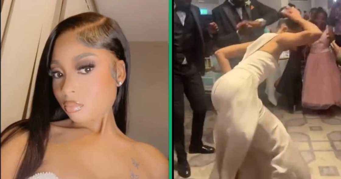 A woman did the Bacardi Dance challenge at a wedding A woman did the Bacardi Dance challenge at a wedding