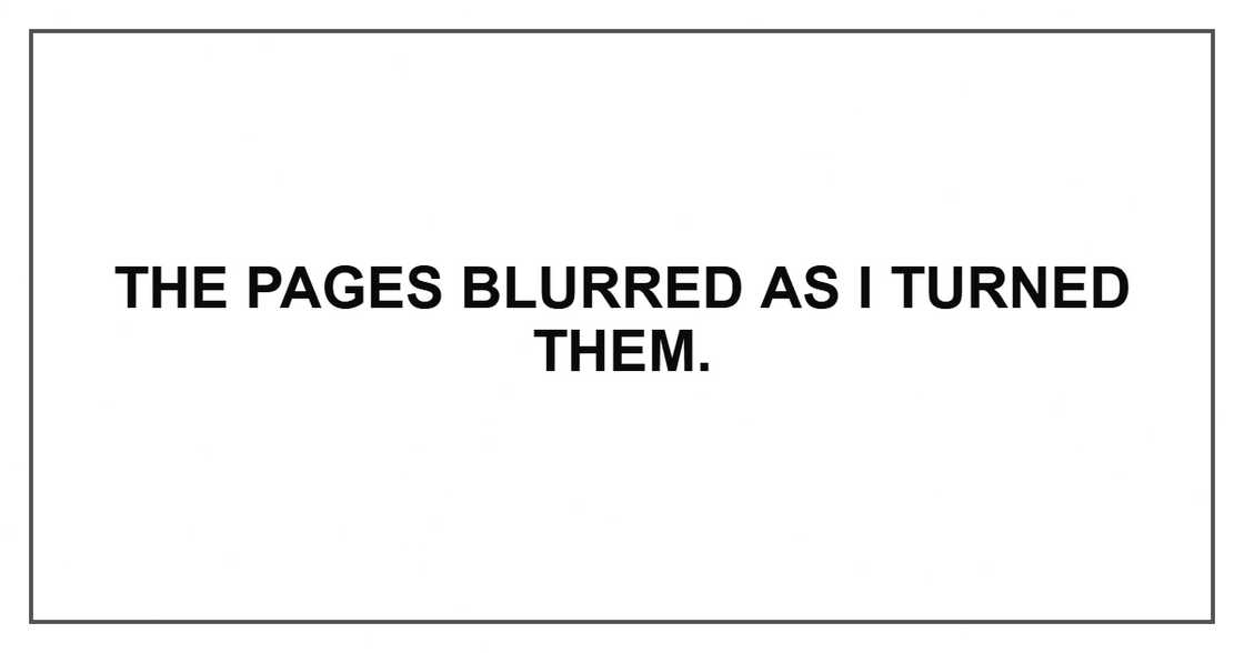 The pages blurred as I turned them.