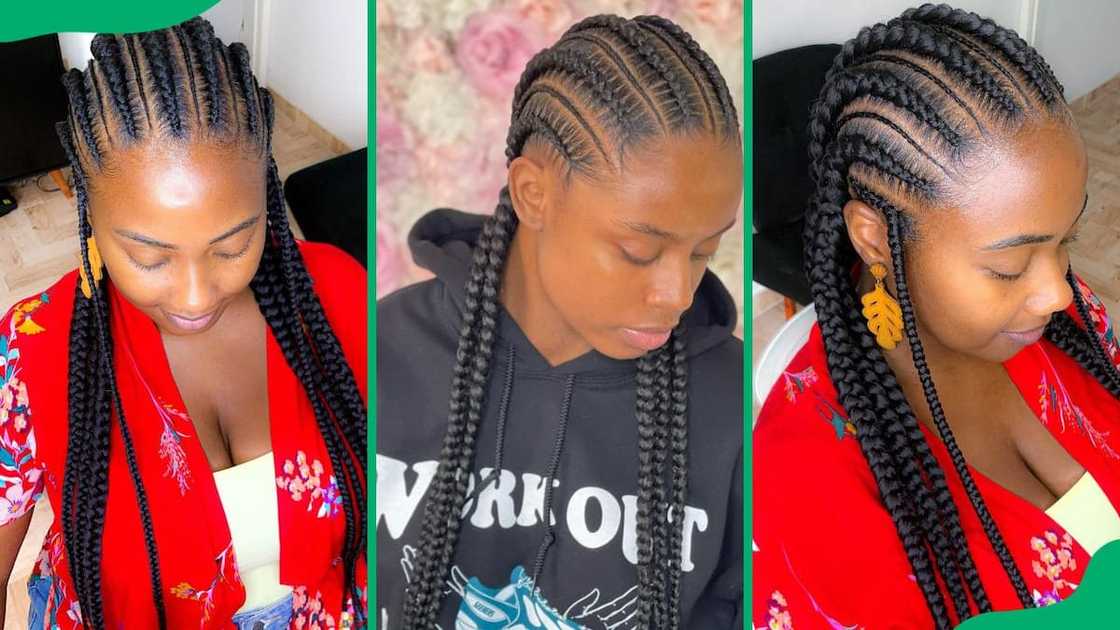 Stitch braids on natural hair Stitch braids on natural hair