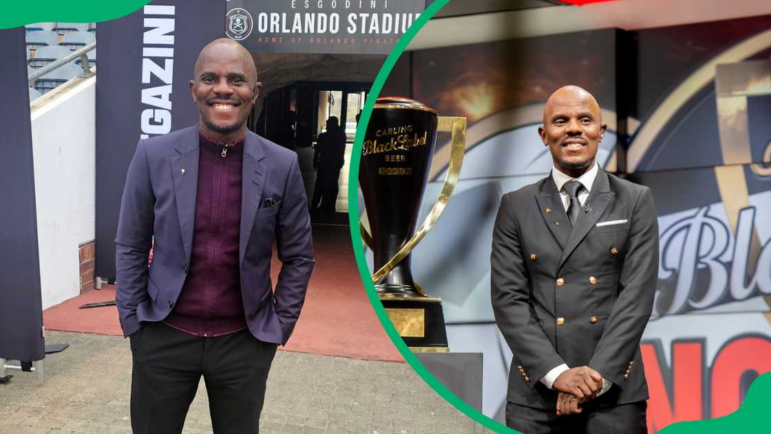 Thomas Mlambo posing for photos at different events